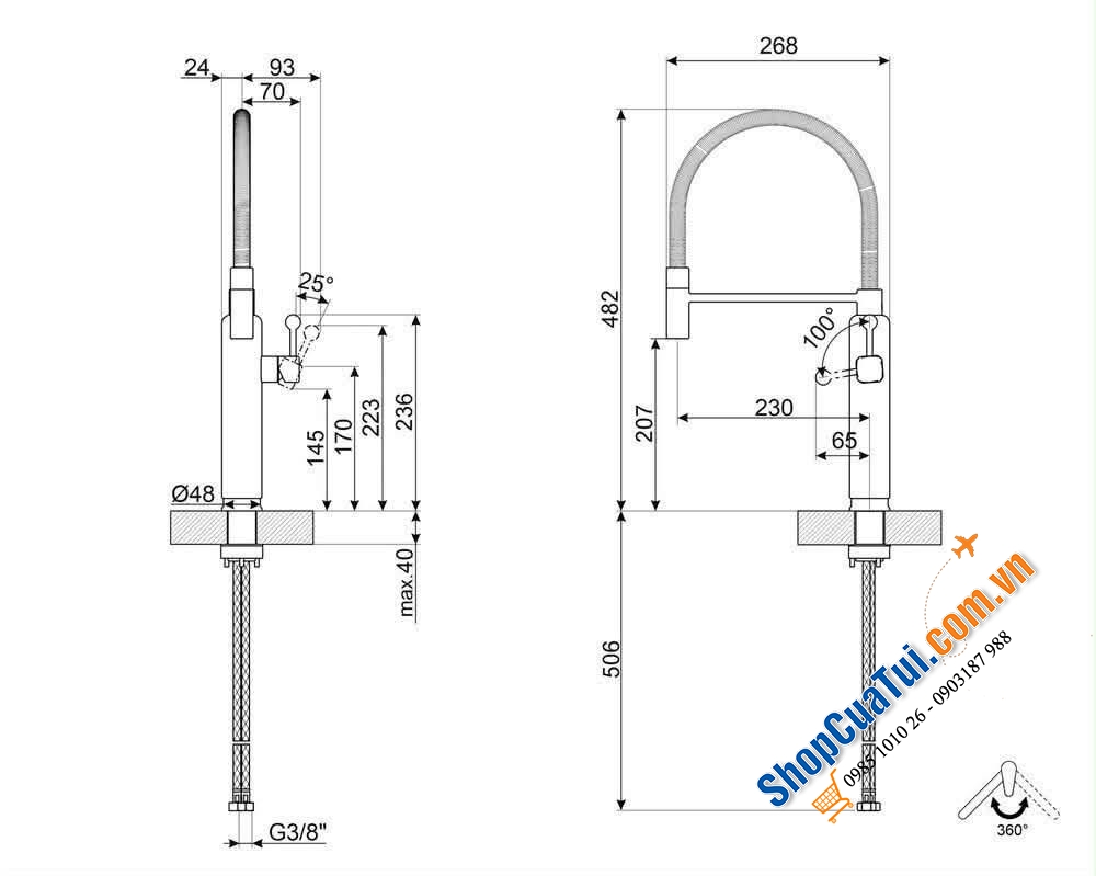 Vòi rửa bát SMEG.
