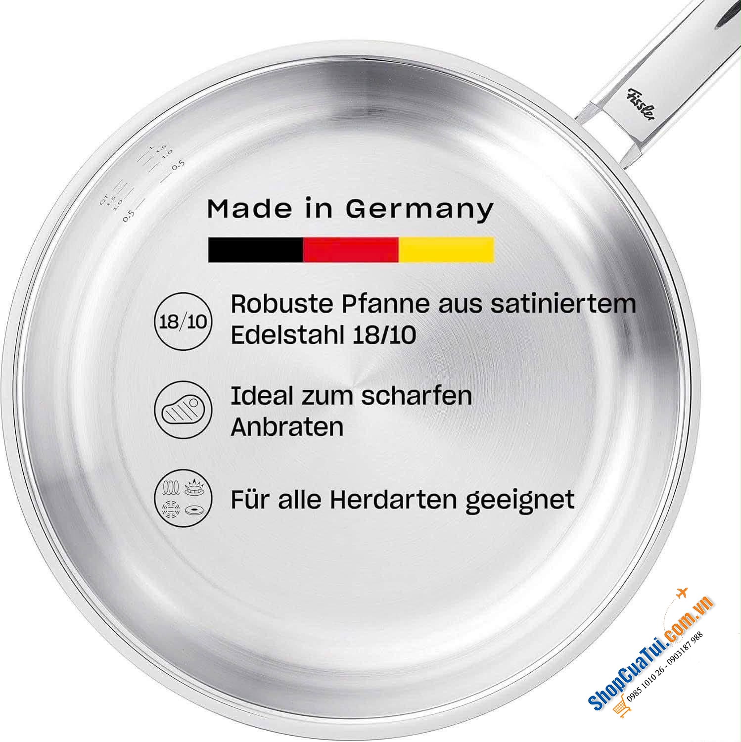 CHẢO THÉP FISSLER PURE COLLECTION size 24 & 28cm - Made in Germany !!