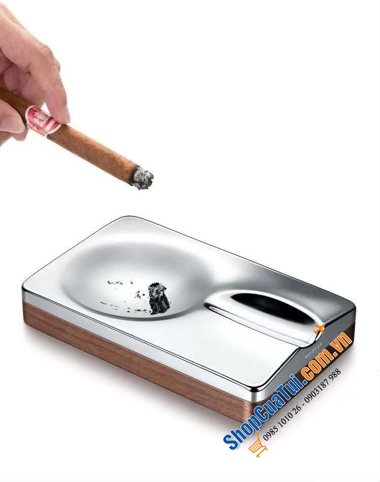 Gạt tàn gỗ, inox Modern.