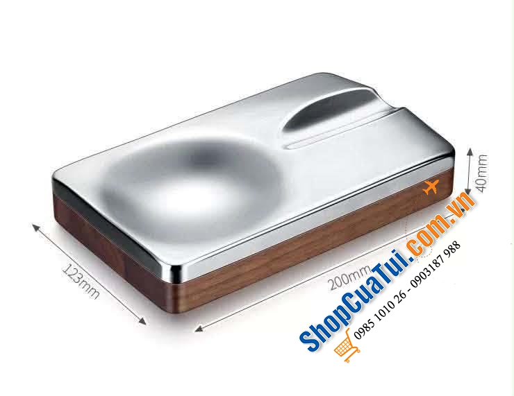Gạt tàn gỗ, inox Modern.