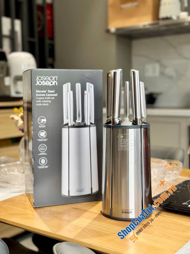 BỘ DAO INOX 5 MÓN JOSEPH JOSEPH ELEVATE CAROUSEL – ĐẸP, XỊN, TIỆN LỢI.