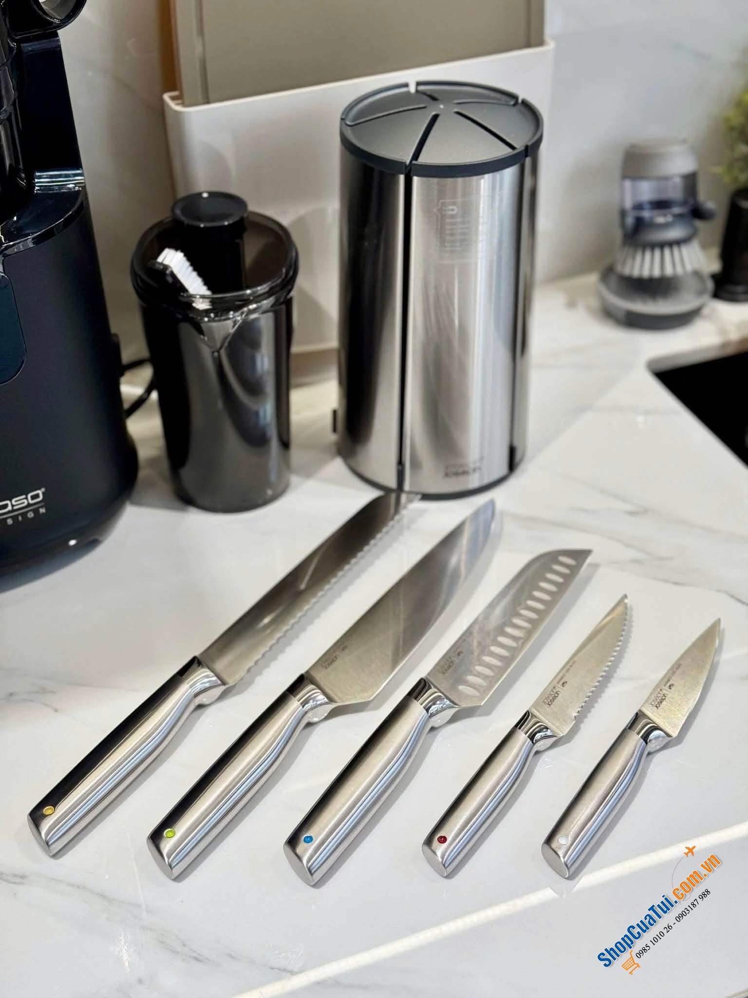 BỘ DAO INOX 5 MÓN JOSEPH JOSEPH ELEVATE CAROUSEL – ĐẸP, XỊN, TIỆN LỢI.