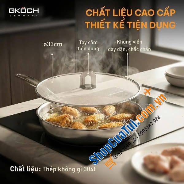 VỈ CHỐNG BẮN DẦU MỠ GKÖCH - BẾP SẠCH BONG, CHIÊN RÁN NHÀN TÊNH.