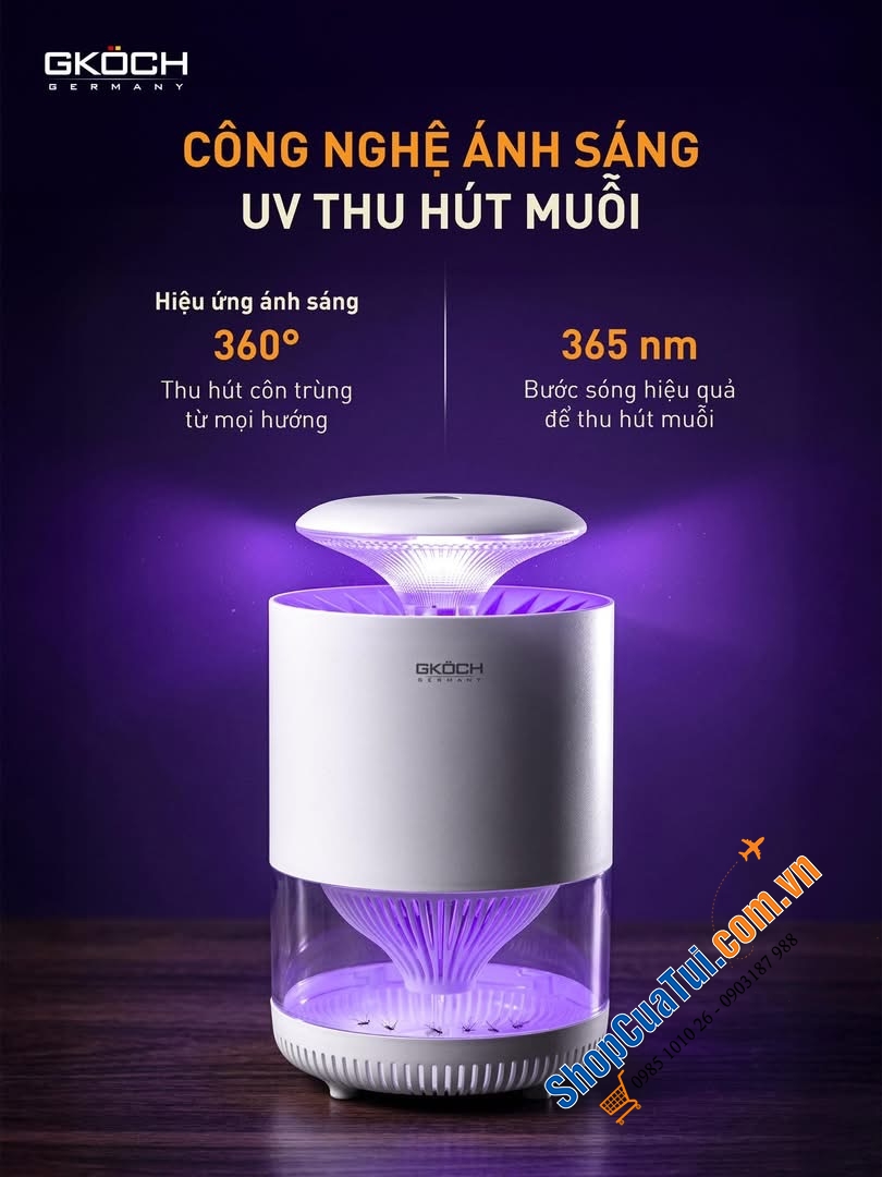 MÁY BẮT MUỖI GKÖCH YG-M006: DIỆT MUỖI SINH HỌC, BẢO VỆ GIẤC NGỦ AN YÊN.