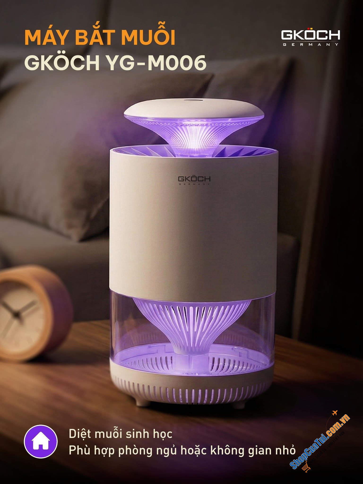MÁY BẮT MUỖI GKÖCH YG-M006: DIỆT MUỖI SINH HỌC, BẢO VỆ GIẤC NGỦ AN YÊN.