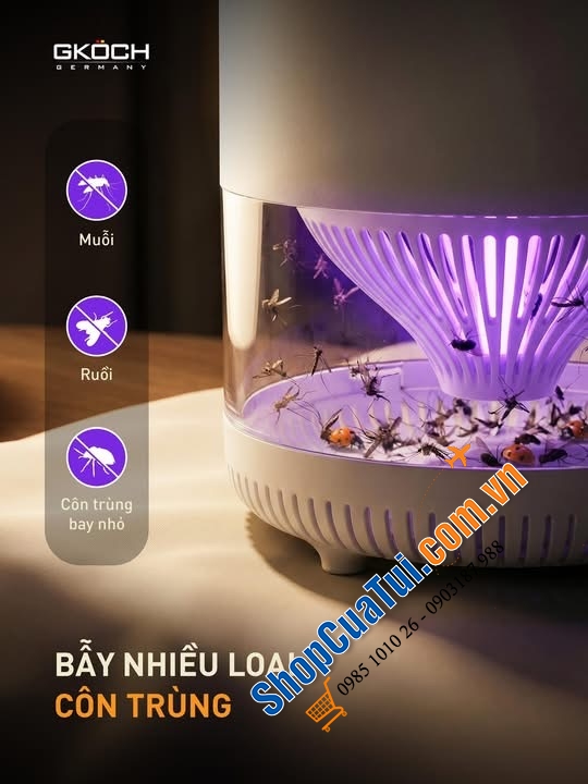 MÁY BẮT MUỖI GKÖCH YG-M006: DIỆT MUỖI SINH HỌC, BẢO VỆ GIẤC NGỦ AN YÊN.