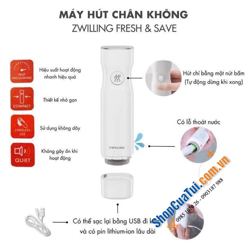 Bộ hút chân không Zwilling FRESH & SAVE 39 món tiện lợi.