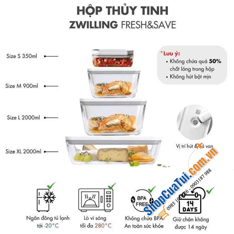 Bộ hút chân không Zwilling FRESH & SAVE 39 món tiện lợi.