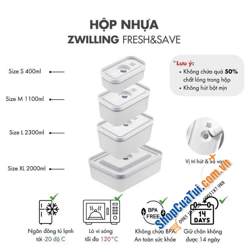 Bộ hút chân không Zwilling FRESH & SAVE 39 món tiện lợi.