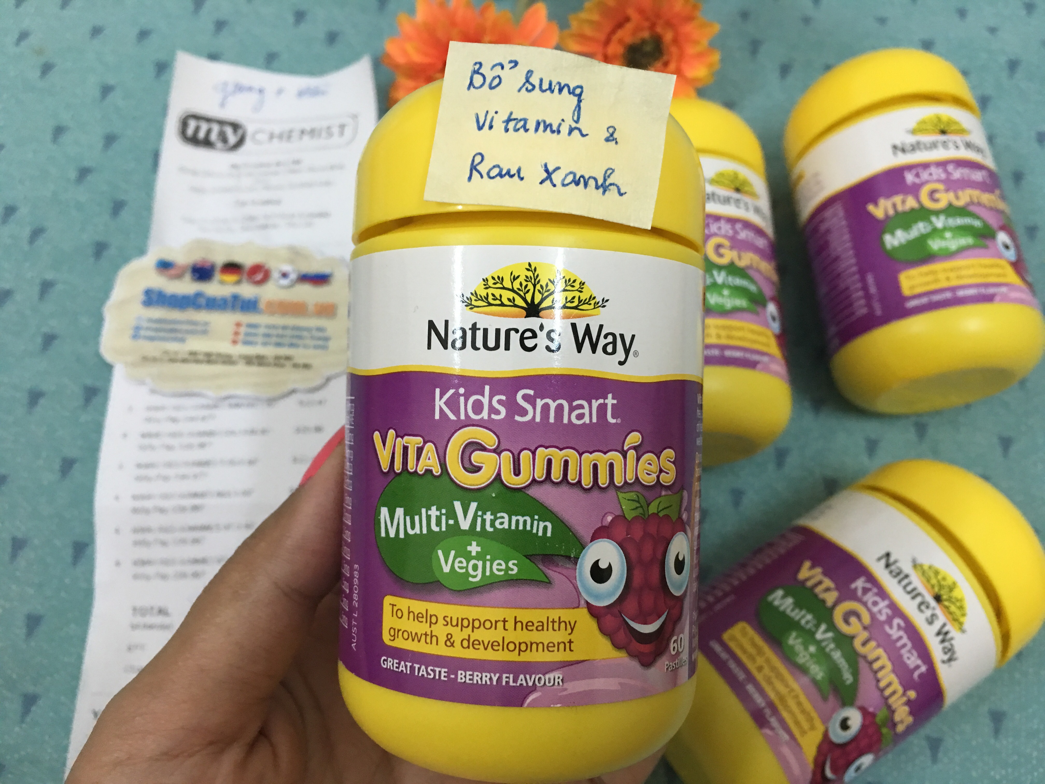 Kẹo gôm Vitamin tổng hợp và bổ sung rau Nature’s Way Kids Smart Vita-Gummies Multi-Vitamin & Vegies