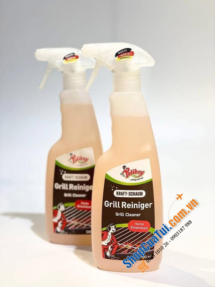 Dung dịch tẩy cặn cháy đen đáy nồi, vỉ nướng, lò vi sóng Poliboy 500ml.