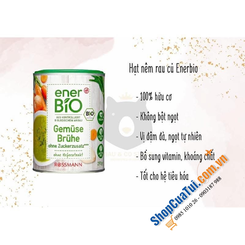 BỘT NÊM RAU CỦ HỮU CƠ ENER BIO 290g - Bí quyết cho bữa ăn healthy trong gia đình (Chay mặn dùng được cả ạ).