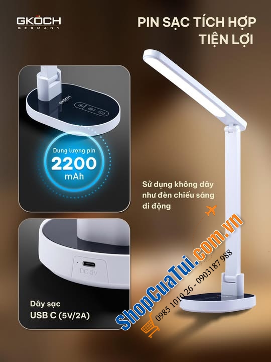 ĐÈN BÀN LED GKÖCH YG-8611L: ÁNH SÁNG KHOA HỌC, BẢO VỆ THỊ LỰC.