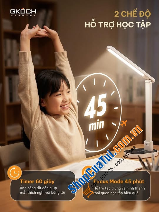 ĐÈN BÀN LED GKÖCH YG-8611L: ÁNH SÁNG KHOA HỌC, BẢO VỆ THỊ LỰC.