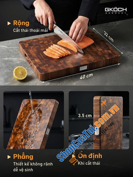 THỚT GỖ TEAK GKÖCH - ĐẦU TƯ MỘT LẦN, GIÁ TRỊ DÀI LÂU.
