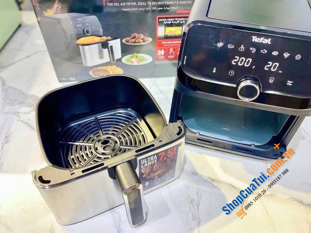 Nồi chiên không dầu điện tử Tefal EY855D68 EasyFry Mega 7.5L.
