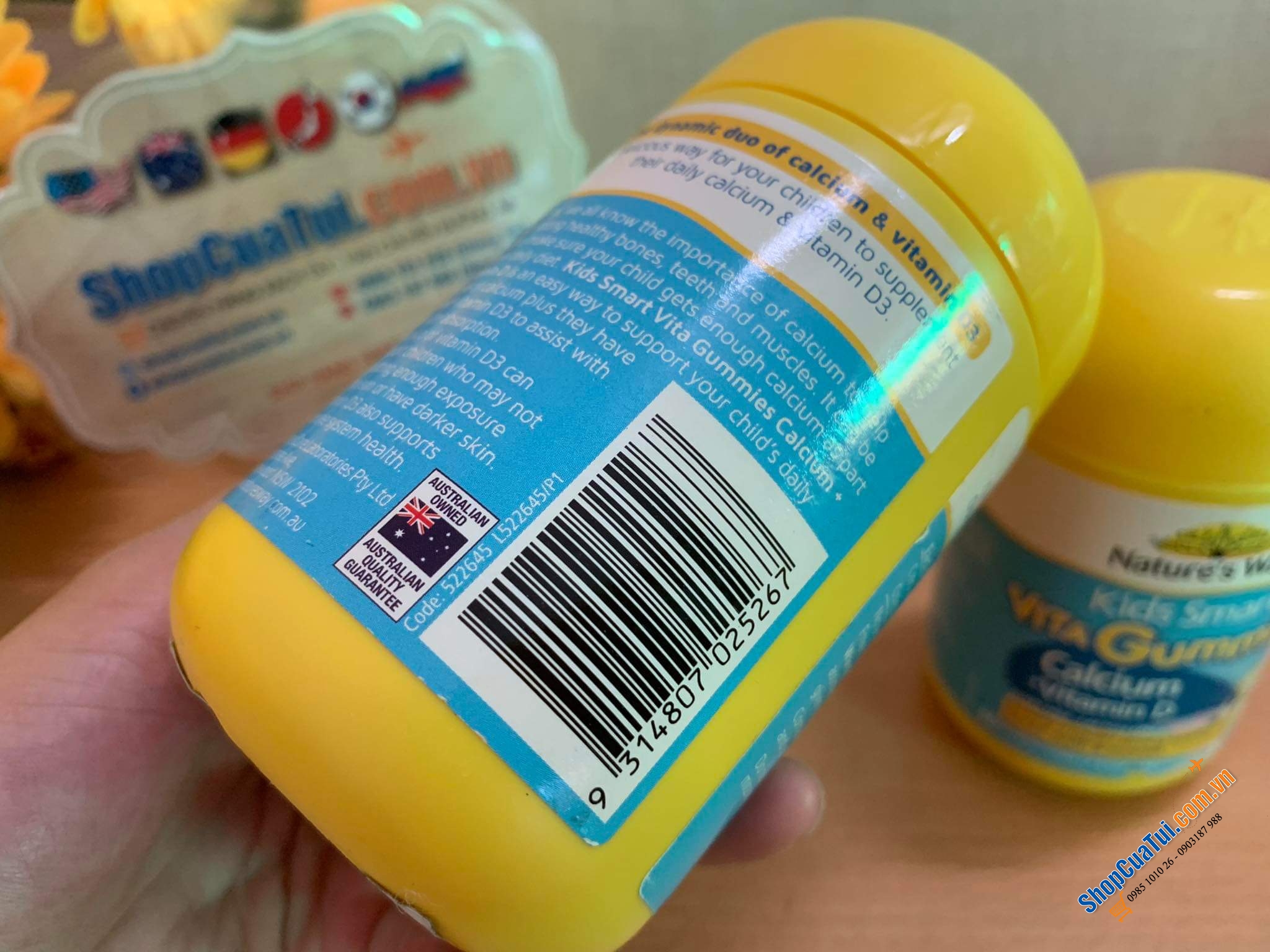 Kẹo dẻo canxi và vitamin D cho bé Nature’s Way Kids Smart Vita-Gummies Calcium vị vani mềm và ngon giúp hỗ trợ bổ sung calcium và vitamin D3 hằng ngày cho bé, giúp trẻ cao lớn, xương khoẻ, chắc răng