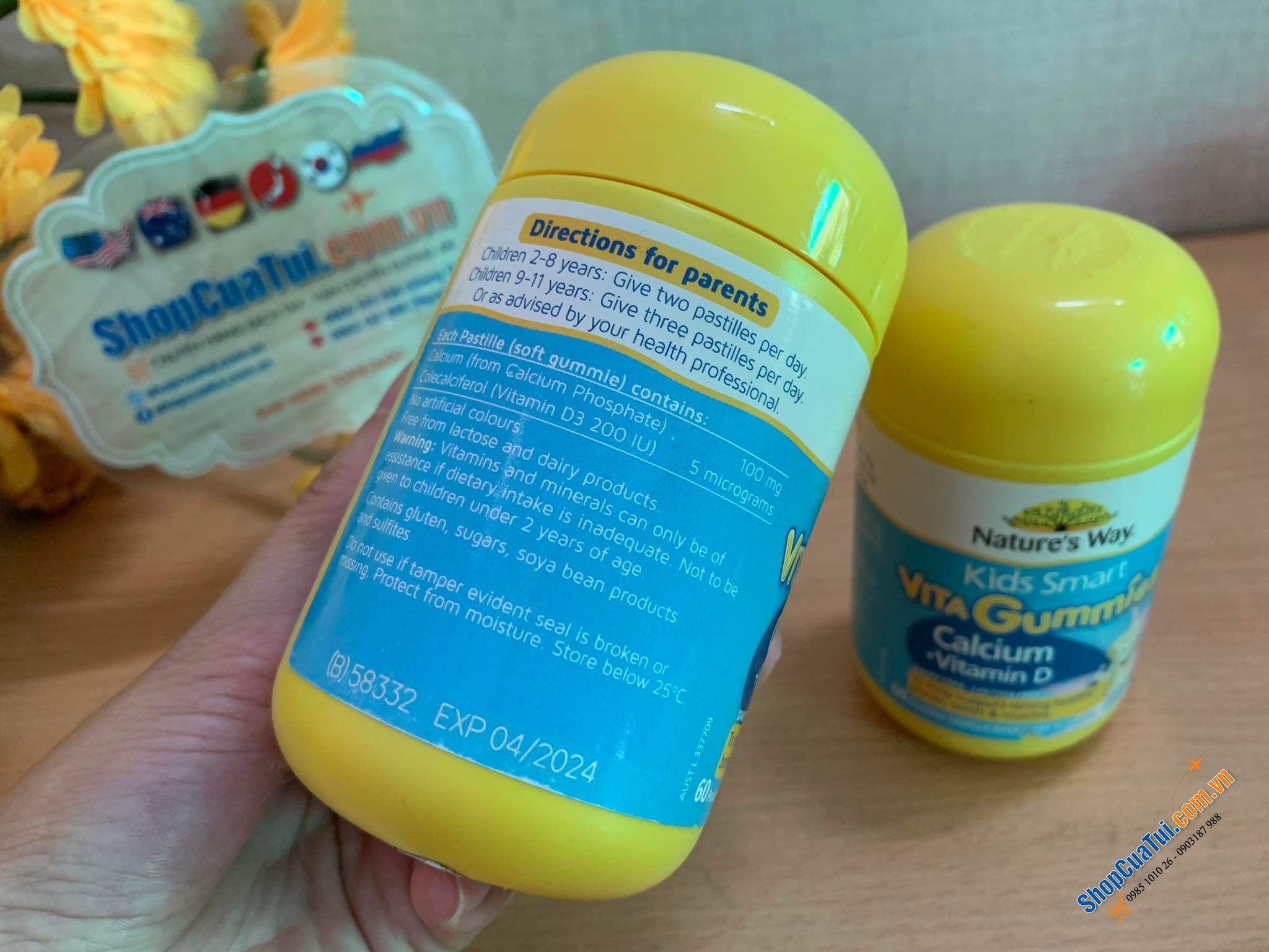 Kẹo dẻo canxi và vitamin D cho bé Nature’s Way Kids Smart Vita-Gummies Calcium vị vani mềm và ngon giúp hỗ trợ bổ sung calcium và vitamin D3 hằng ngày cho bé, giúp trẻ cao lớn, xương khoẻ, chắc răng