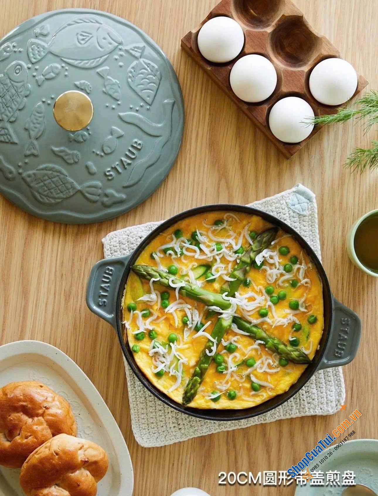 NỒI CHẢO STAUB xanh bạch đàn siu siu đẹp - Phiên bản sản xuất giới hạn !!!