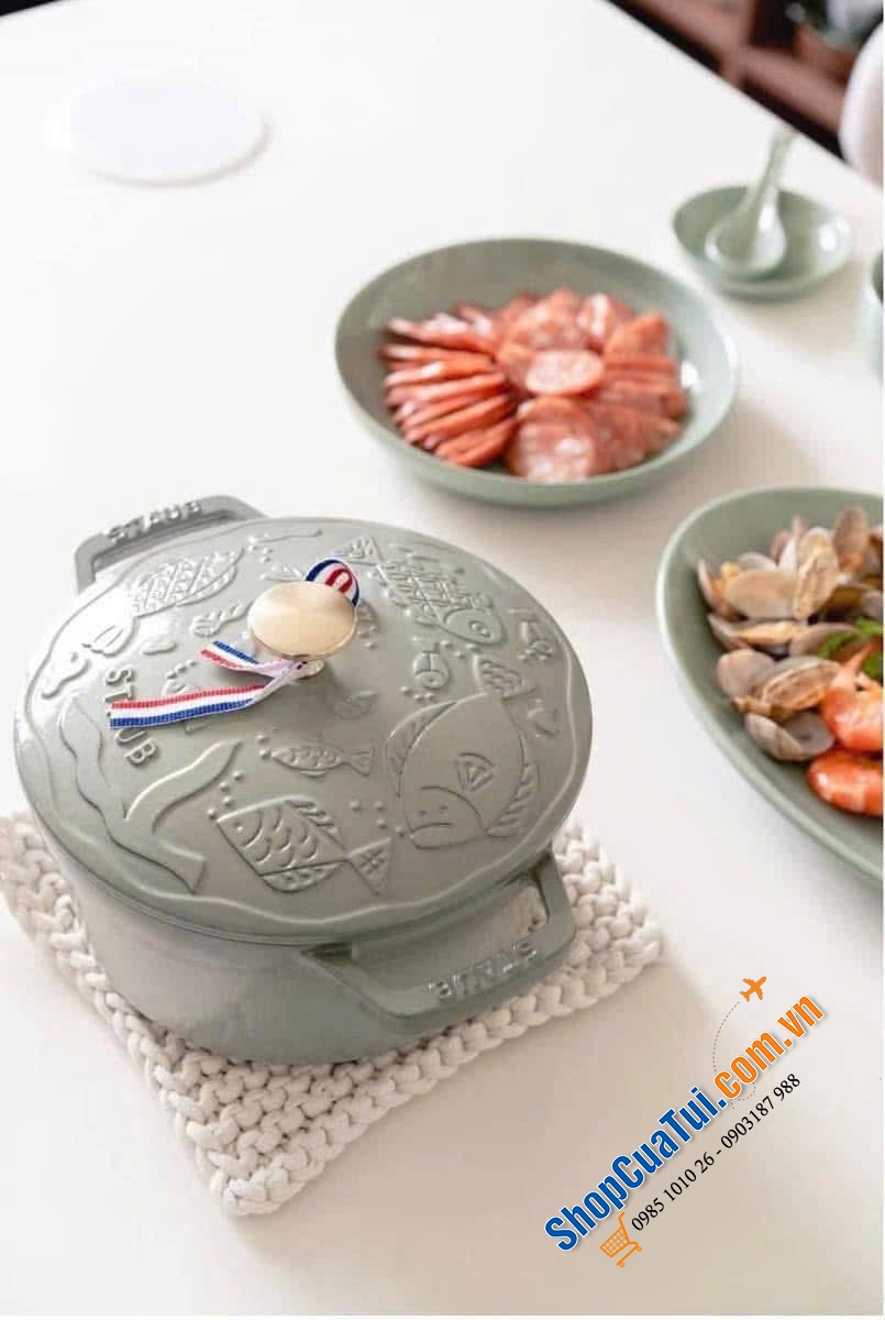 NỒI CHẢO STAUB xanh bạch đàn siu siu đẹp - Phiên bản sản xuất giới hạn !!!