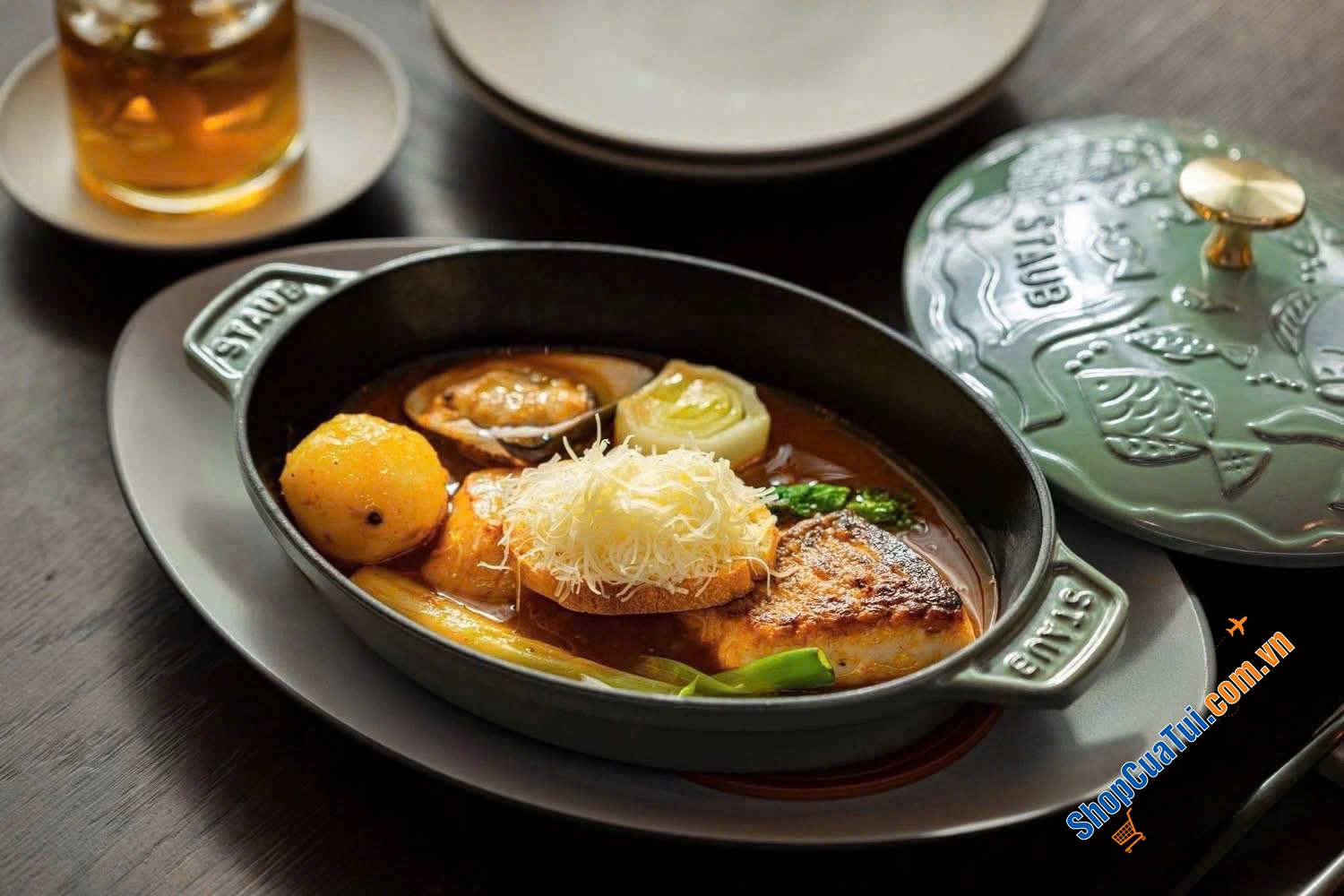 NỒI CHẢO STAUB xanh bạch đàn siu siu đẹp - Phiên bản sản xuất giới hạn !!!