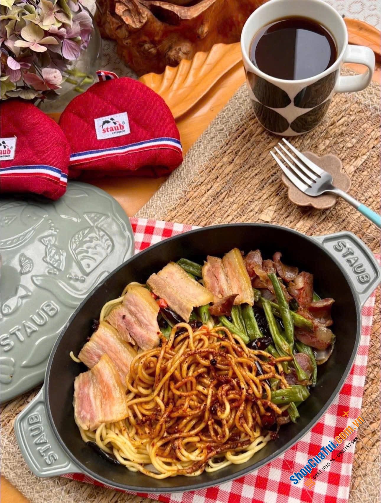 NỒI CHẢO STAUB xanh bạch đàn siu siu đẹp - Phiên bản sản xuất giới hạn !!!