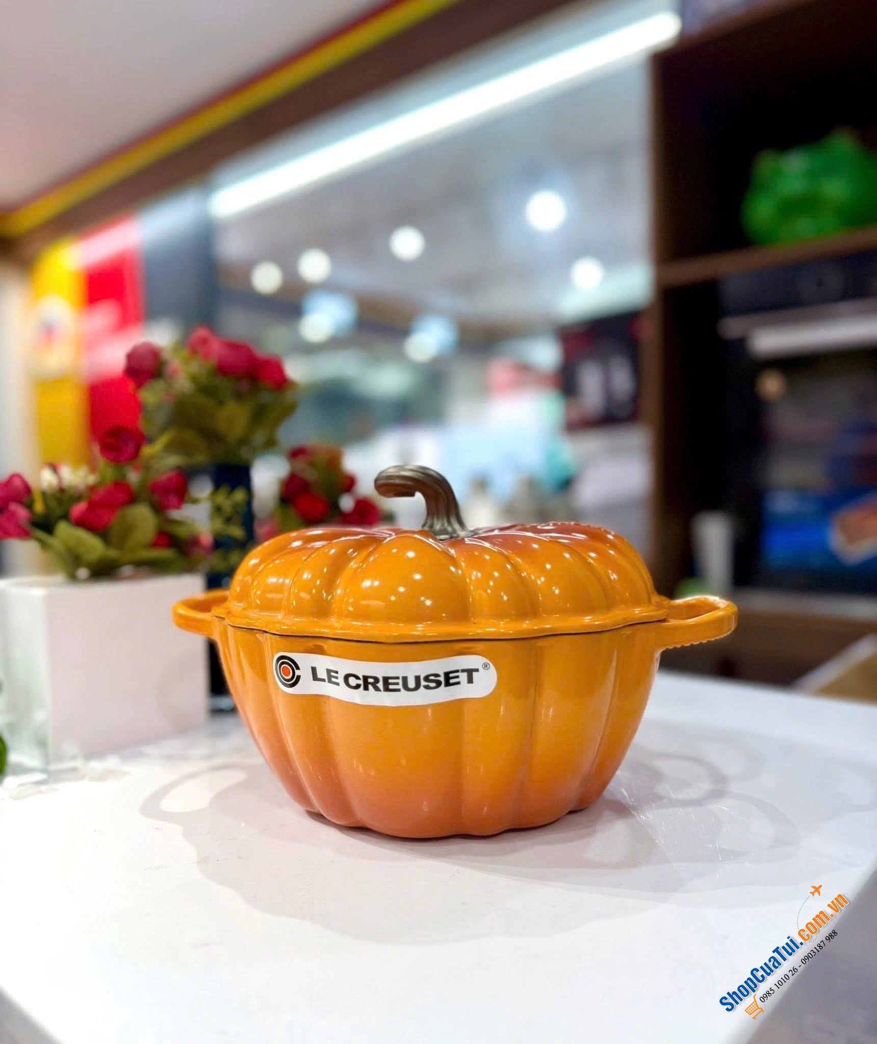 Nồi chảo gang bí ngô Le Creuset  24cm màu Olive & mầu cam.