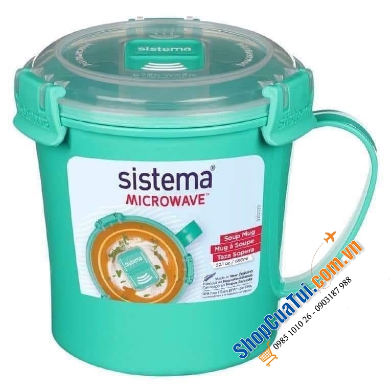 Cốc đựng mỳ, súp dùng trong lò vi sóng Sistema 850ml, 900ml, 940ml - Made in New Zealand.