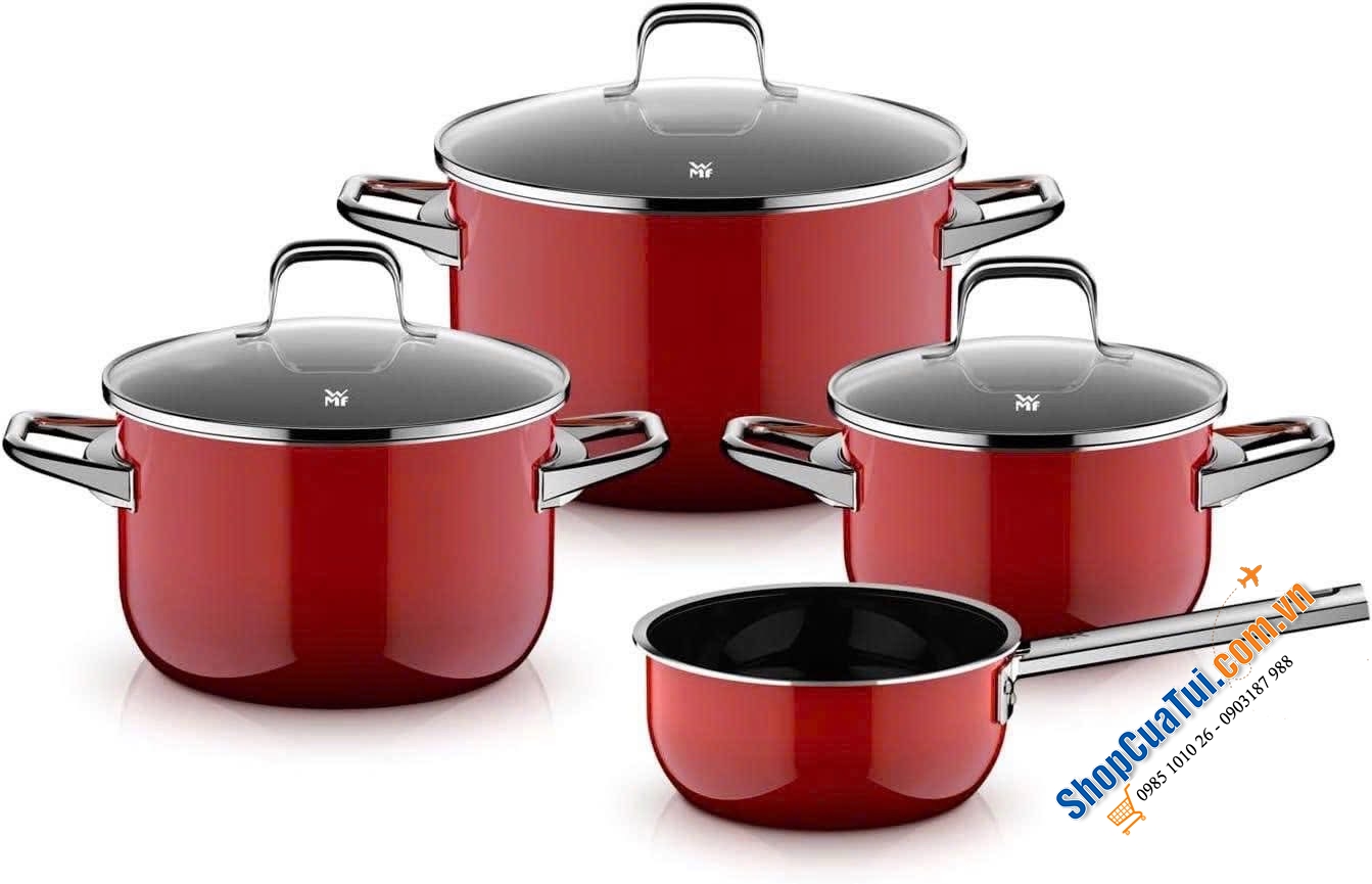 Bộ nồi WMF Fusiontec Essential Pro 4 món Màu Đỏ - Made in Germany.