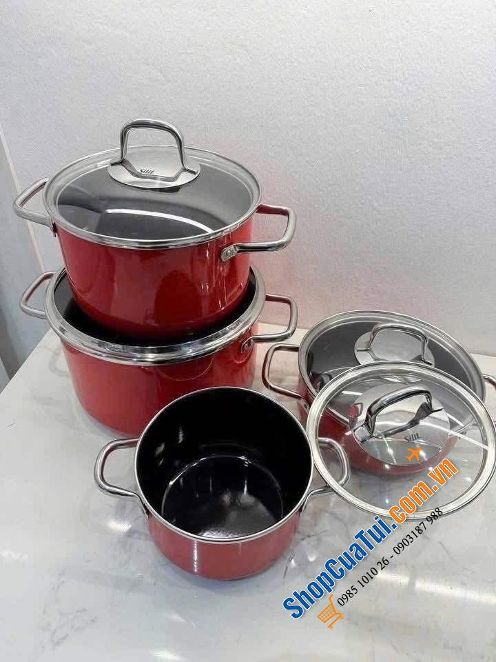 Bộ nồi silargan SILIT ELEGANCE 4 MÓN MÀU ĐỎ - Made In Germany.