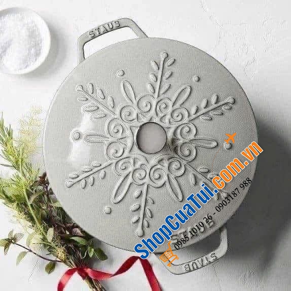 Nồi gang Staub bông tuyết 16cm 1.1L.