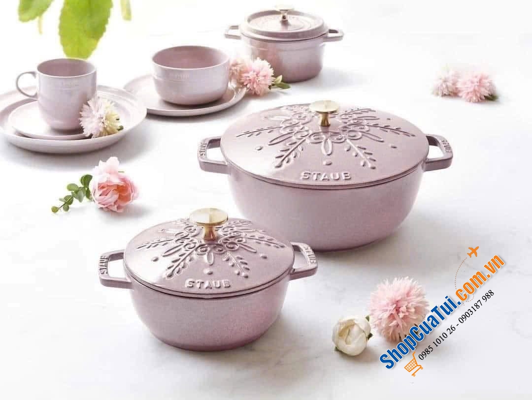 Nồi gang Staub bông tuyết 16cm 1.1L.