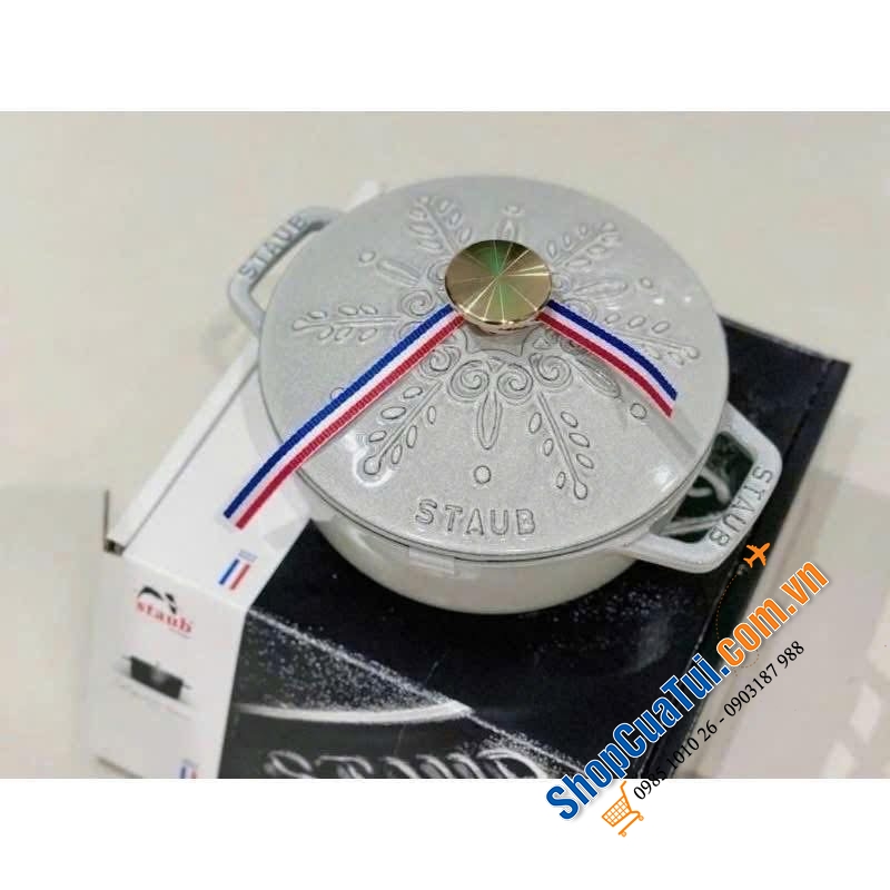 Nồi gang Staub bông tuyết 16cm 1.1L.