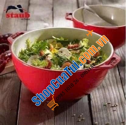 Bát tô Staub 2 quai màu đỏ size 18 &25cm.