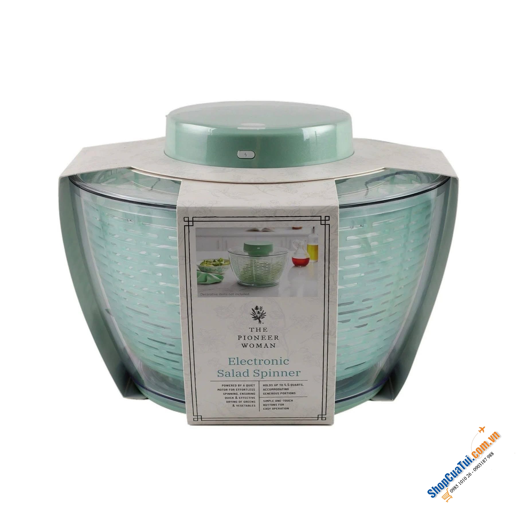 Rổ quay rau sống cắm điện The Pioneer Woman 4.25l.