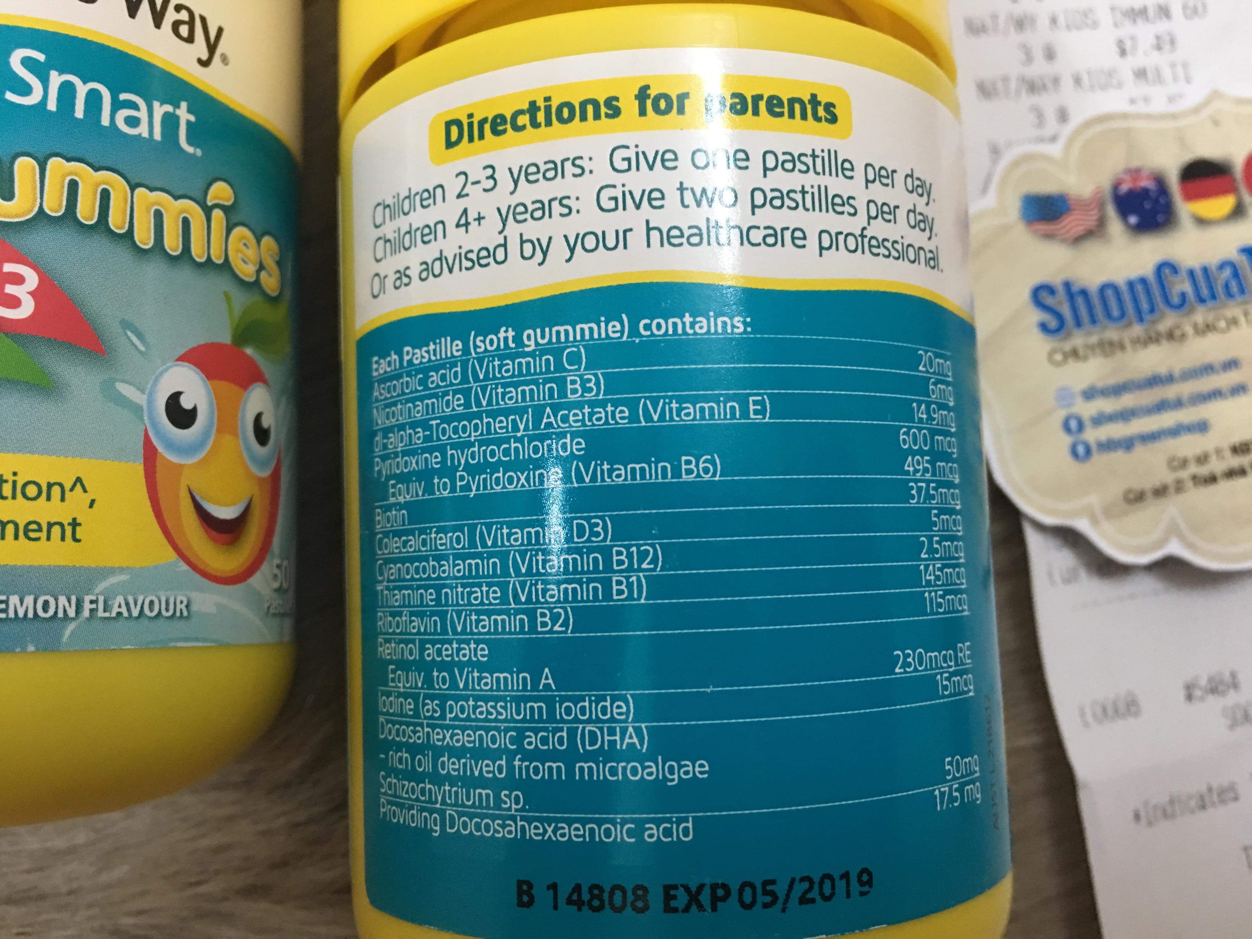 Nature s Way Kids Smart Vita Gummies bổ sung vitamin và dầu cá omega 3 - hộp 60 viên