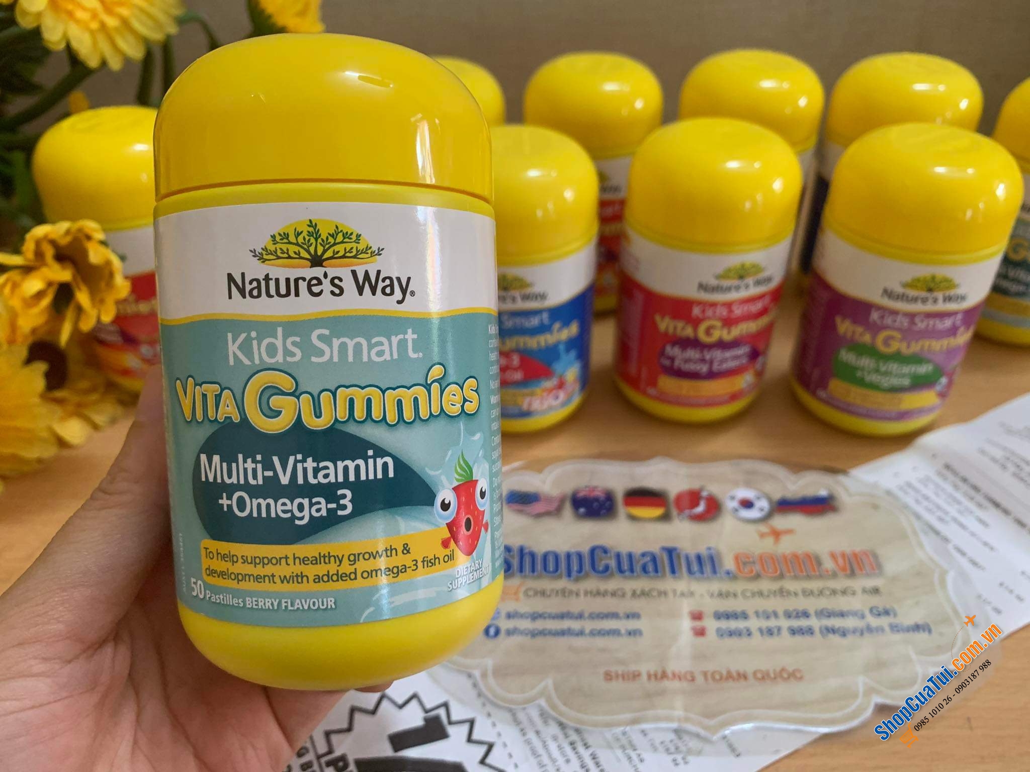 Nature s Way Kids Smart Vita Gummies bổ sung vitamin và dầu cá omega 3 - hộp 60 viên