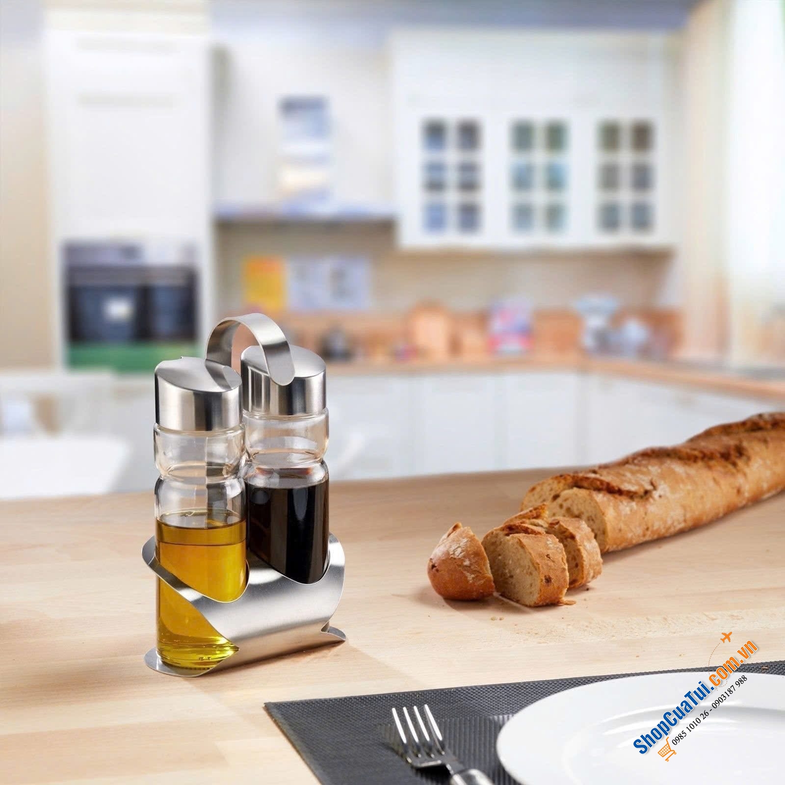 SET BÌNH DẦU GIẤM KÈM GIÁ ĐỠ WESTMARK.