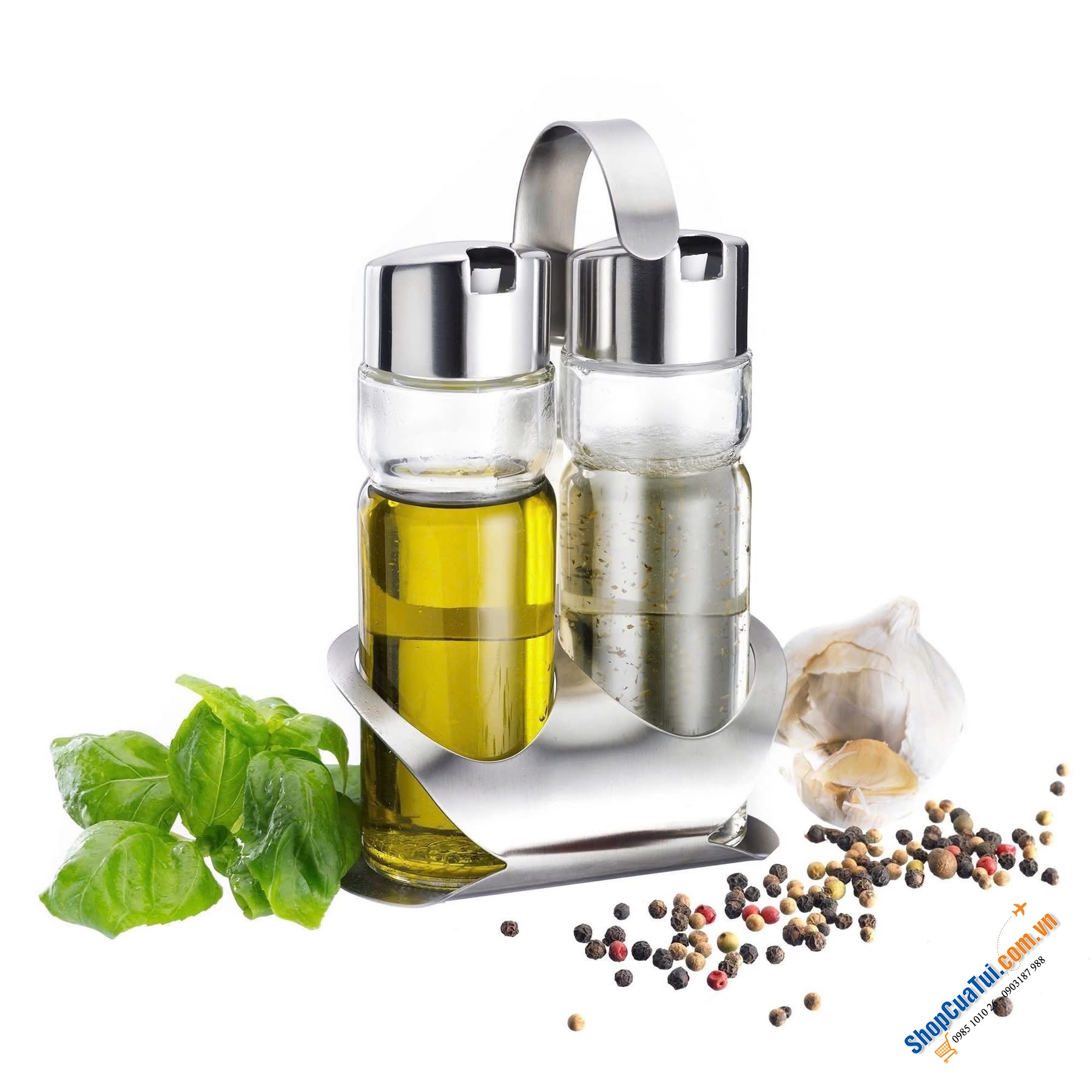 SET BÌNH DẦU GIẤM KÈM GIÁ ĐỠ WESTMARK.