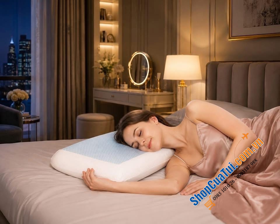 Lõi gối Gel Pillow - Siêu thoáng mát lại chống thoái hoá đốt sống cổ.