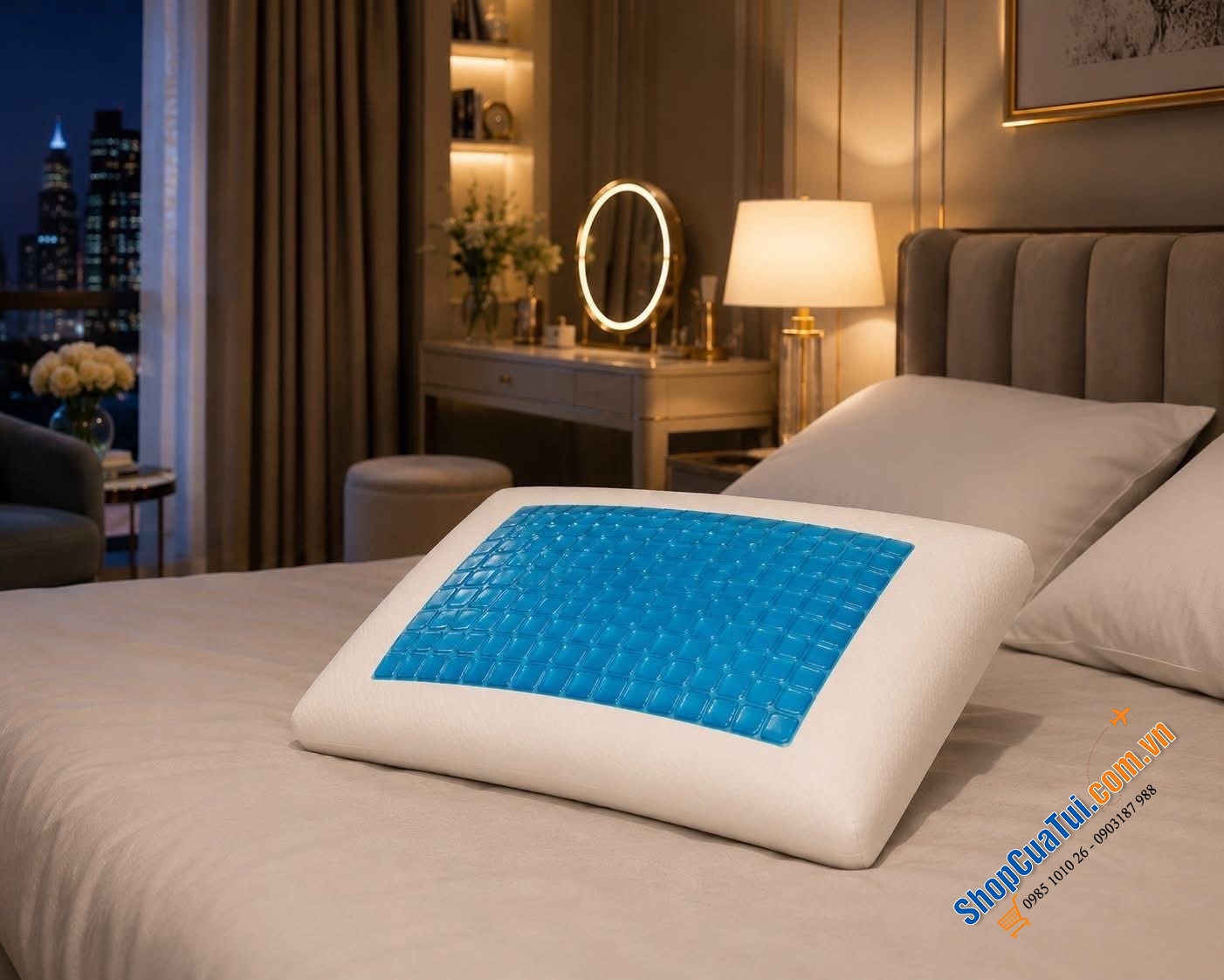 Lõi gối Gel Pillow - Siêu thoáng mát lại chống thoái hoá đốt sống cổ.