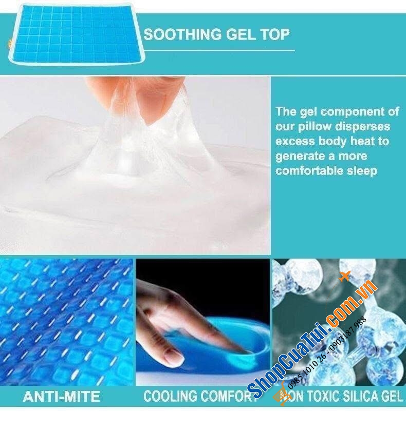 Lõi gối Gel Pillow - Siêu thoáng mát lại chống thoái hoá đốt sống cổ.