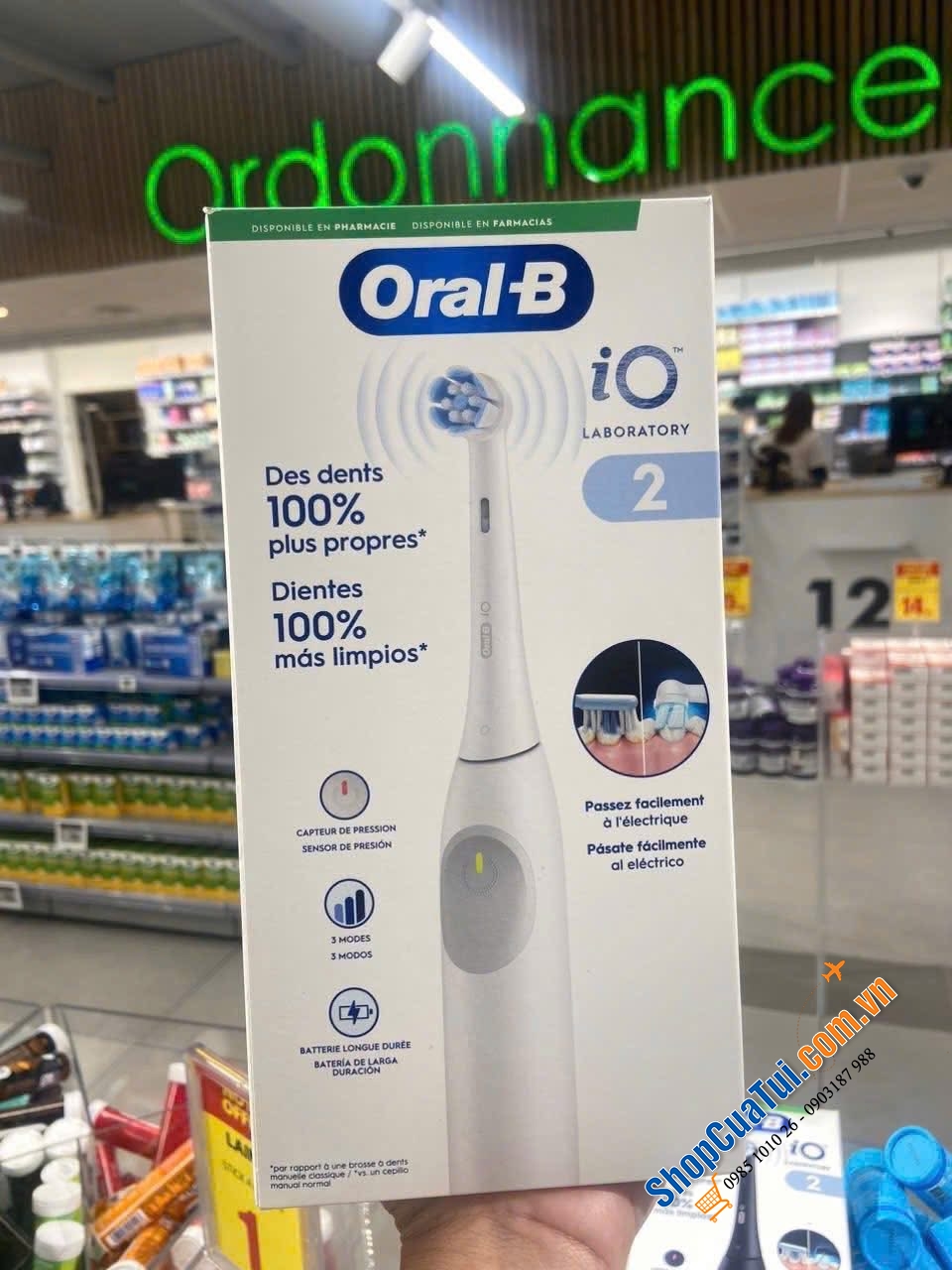 BÀN CHẢI ĐÁNH RĂNG ĐIỆN ORAL B iO2 chất lượng bán tại các hiệu thuốc Pháp.