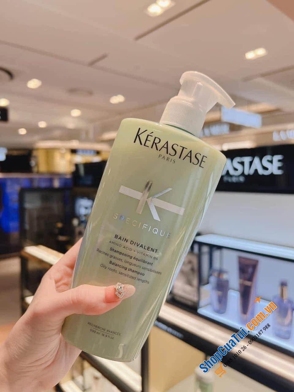 DẦU GỘI KIỀM DẦU KERASTASE XANH SPECIFIQUE BAIN DAVILENT 500ml - Dành cho những nàng da đầu dầu.