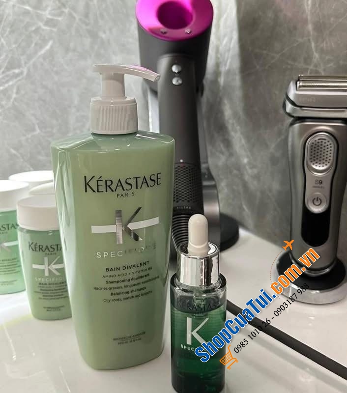 DẦU GỘI KIỀM DẦU KERASTASE XANH SPECIFIQUE BAIN DAVILENT 500ml - Dành cho những nàng da đầu dầu.