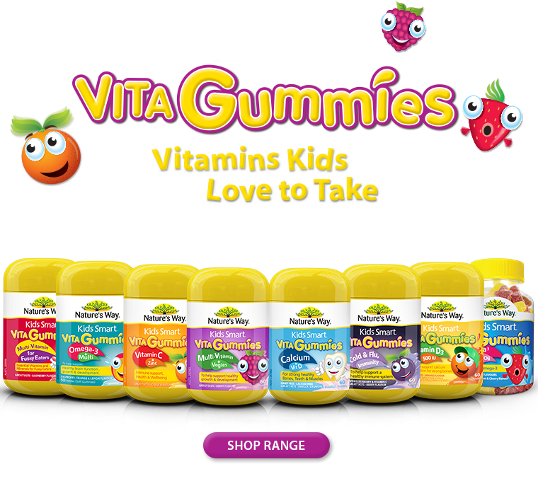 Kẹo dẻo ngừa cúm, cảm lạnh Nature’s Way Kids Smart Vita Gummies Cold & Flu Immunity 60 viên Úc