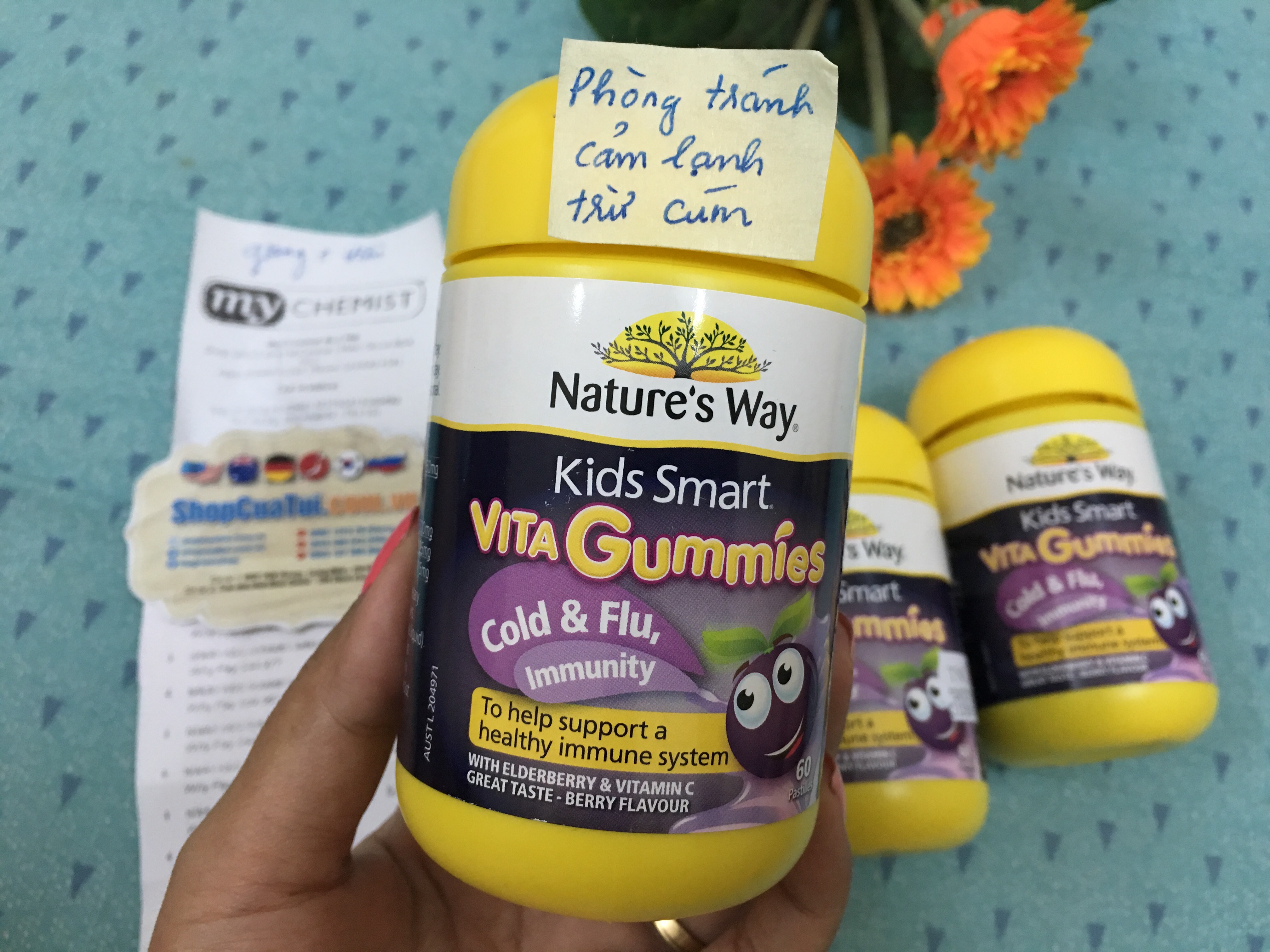 Kẹo dẻo ngừa cúm, cảm lạnh Nature’s Way Kids Smart Vita Gummies Cold & Flu Immunity 60 viên Úc