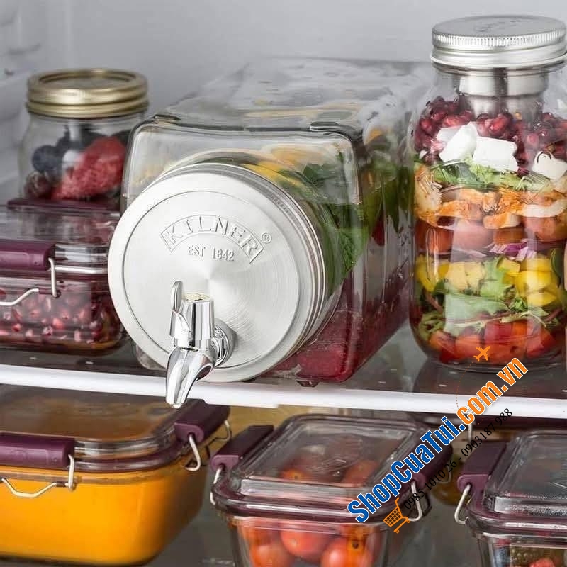 Bình nước thủy tinh Kilner Fridge 3L.