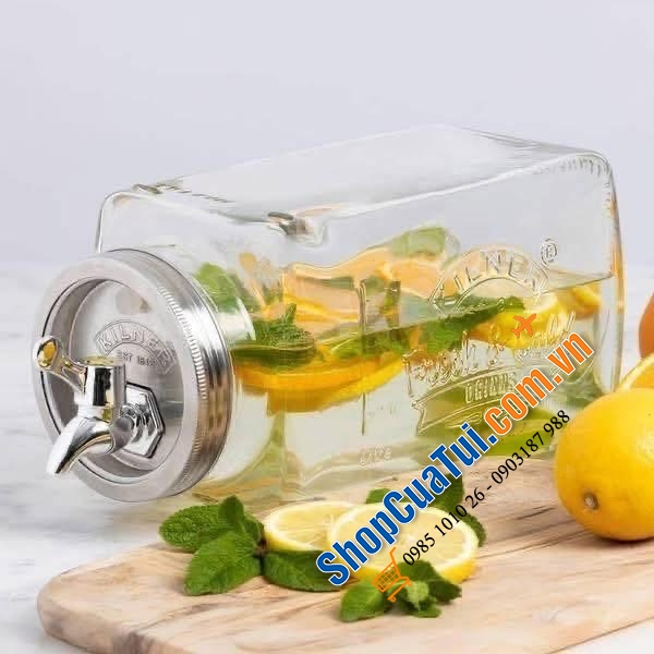 Bình nước thủy tinh Kilner Fridge 3L.