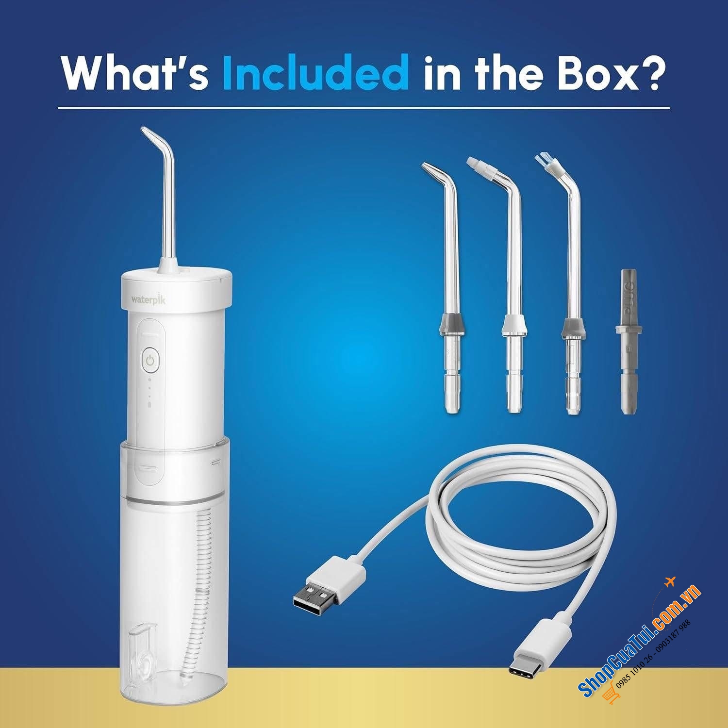 Máy tăm nước không dây có thể gấp gọn Waterpik Cordless Slide.